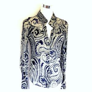 Diane Von Furstenberg Paisley Print Silk Blouse